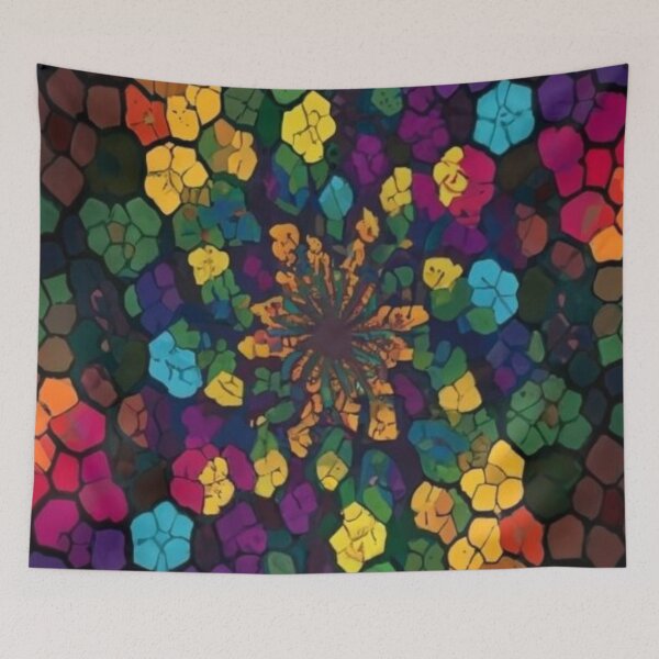 Item preview, logo picture abstraction illustration beautiful pattern Blue, orange, green and purple colors., vivid, painting, illustration, designed and sold by gulka8.