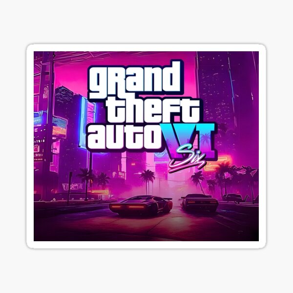 GTA6 grand theft auto VI sticker A5 size 5.8 x 8.3 inches GAME PC XBOX PS4