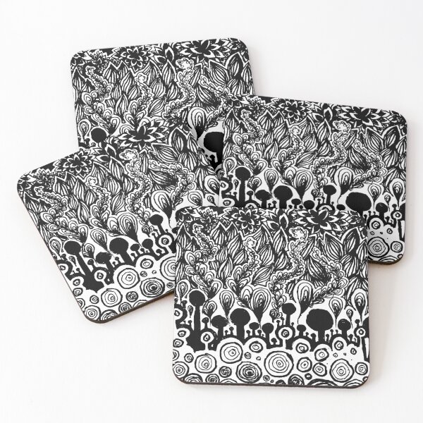 Item preview, DoodleArt Growth Black & White Print designed and sold by BrachaArt.