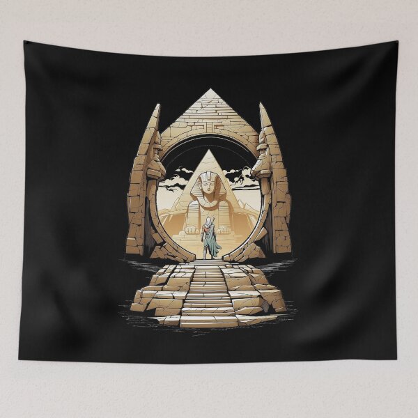Item preview, Ancient Egyptian Pharoah Amun Ra stepping through a stargate designed and sold by QuirkyTease.