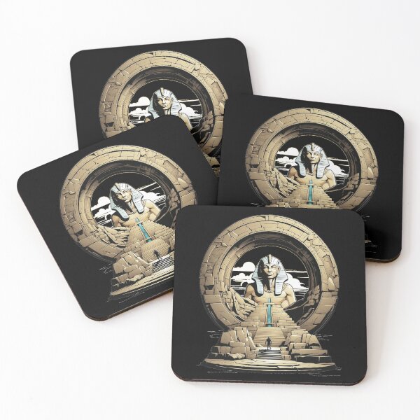 Item preview, Ancient Egyptian Pharoah Amun Ra stepping through a stargate designed and sold by QuirkyTease.