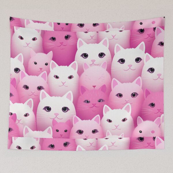 Item preview, Cat pattern pink background cute cats  designed and sold by PetPalsEmporium.