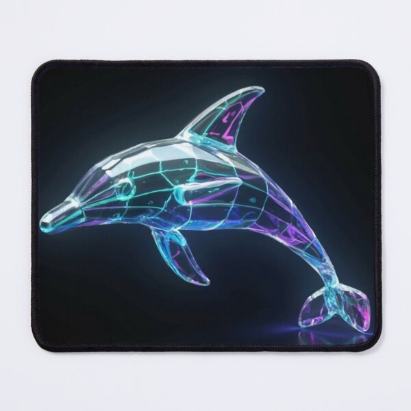 Item preview, Glass neon origami style Dolphin designed and sold by GenZ-Fashion.