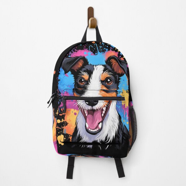 Item preview, Happy rough haired wire fox terrier dog breed colorful illustration designed and sold by NBSStore.