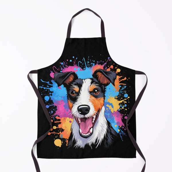 Item preview, Happy rough haired wire fox terrier dog breed colorful illustration designed and sold by NBSStore.