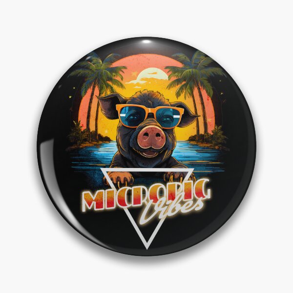 Item preview, Retro Wave Happy Micro Pig Vibes Shirt designed and sold by RedDesignSyc.