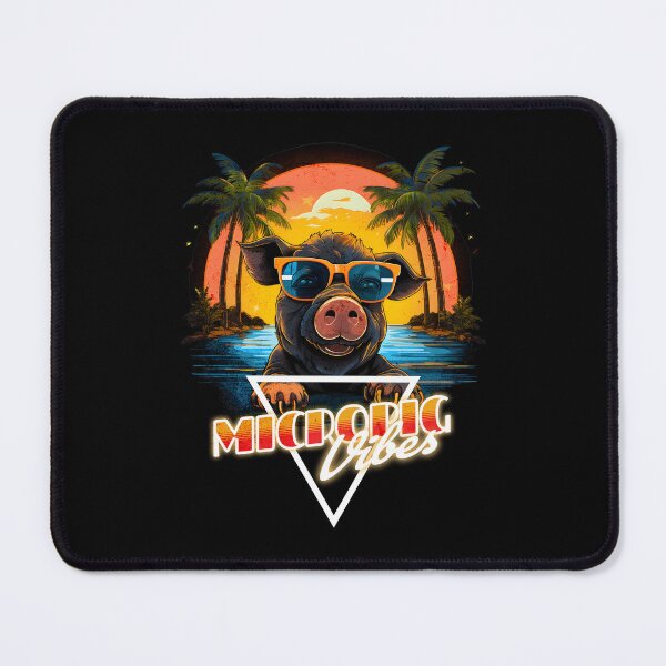 Item preview, Retro Wave Happy Micro Pig Vibes Shirt designed and sold by RedDesignSyc.