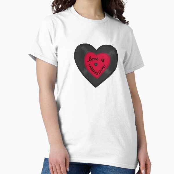 Item preview, love is embarrassing vinyl  designed and sold by clairesnation.