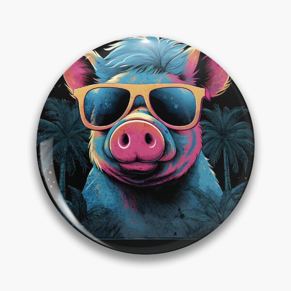 Item preview, Retro Wave Happy Micro Pig Vibes Miami Shirt designed and sold by RedDesignSyc.