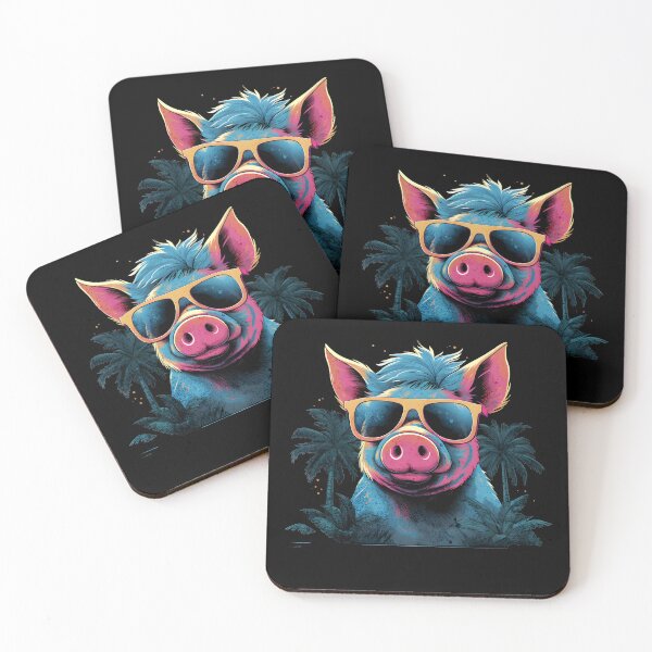Item preview, Retro Wave Happy Micro Pig Vibes Miami Shirt designed and sold by RedDesignSyc.
