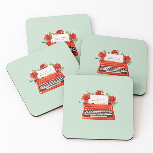 Item preview, red typewriter print designed and sold by Mirrorball Merch.