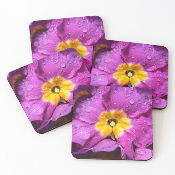 Item preview, Radiant purple yellow flower with water macro photography designed and sold by thesuspire.