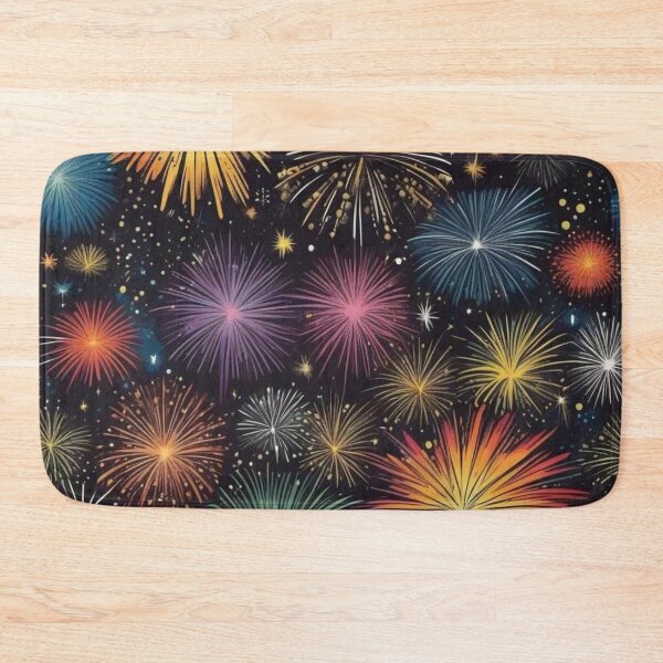 Item preview, Advent Christmas Happy New Year Eve commemorative graphic colorful firecrackers and fireworks in the sky designed and sold by JaroDesign2023.