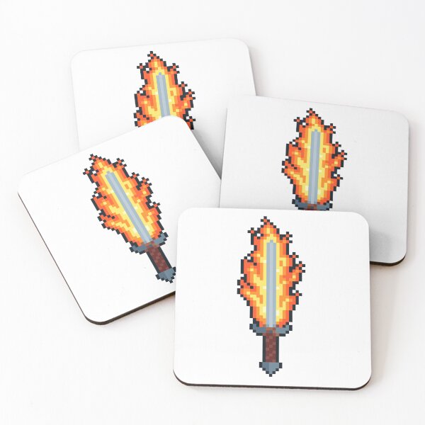 Item preview, Sword in fire pixel art designed and sold by ifrico.