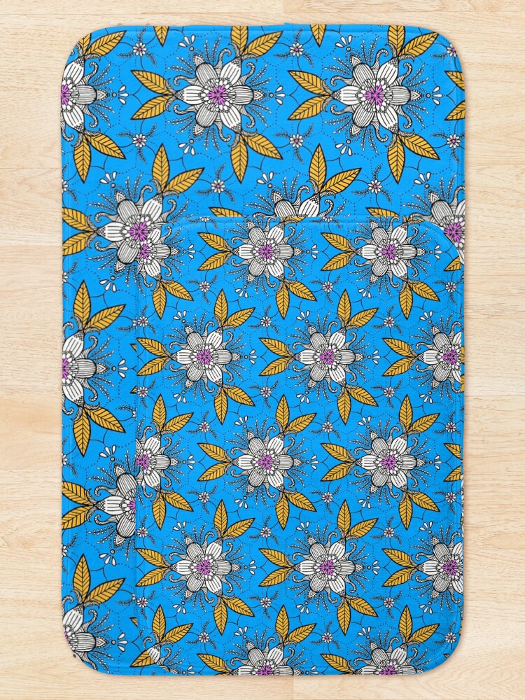 Thumbnail 5 of 6, Bath Mat, Flower pattern #3 designed and sold by Patternifly.