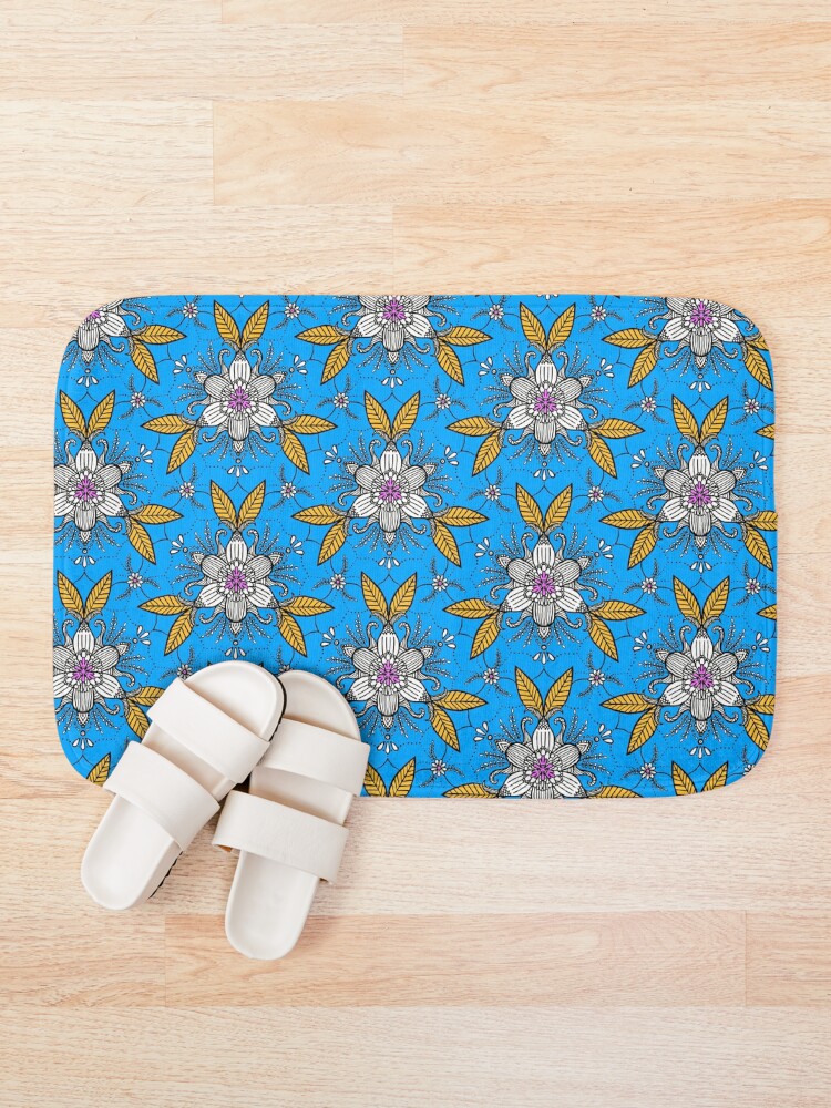 Thumbnail 1 of 6, Bath Mat, Flower pattern #3 designed and sold by Patternifly.