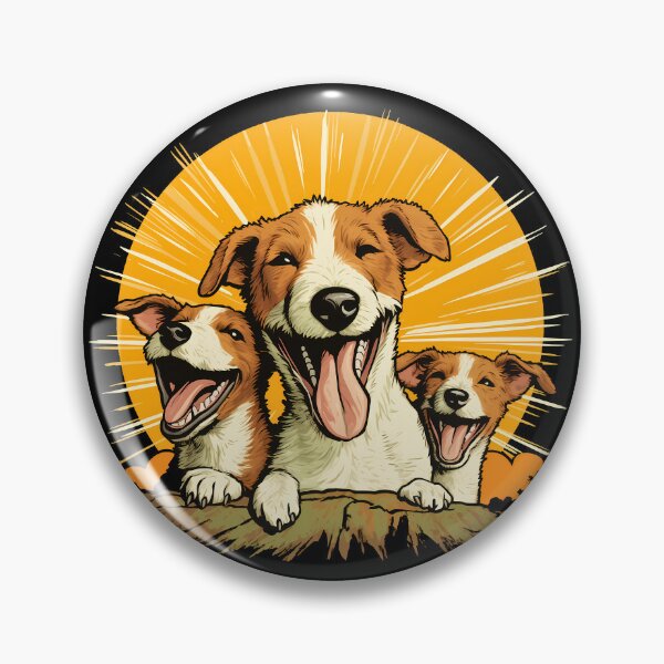 Item preview, Happy rough haired wire fox terrier puppies playing in nature designed and sold by NBSStore.