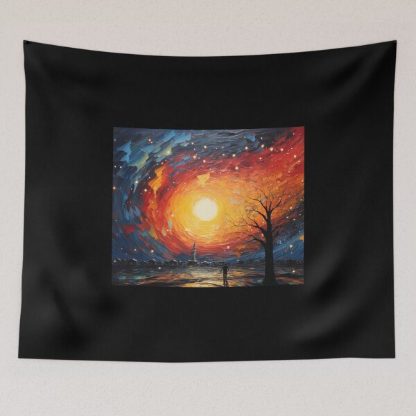 Item preview, blazing sun night sky designed and sold by UILOVE.