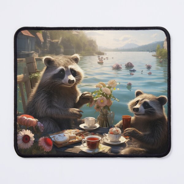 Item preview, Raccoons in tea party at the river designed and sold by GoodThings66.