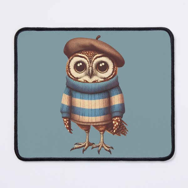 Item preview, Whimcisal Owl, Owl's Bird Fashion, Whimsical Owl in a Stylish Sweater, Whimsical Bird designed and sold by innovationTR.