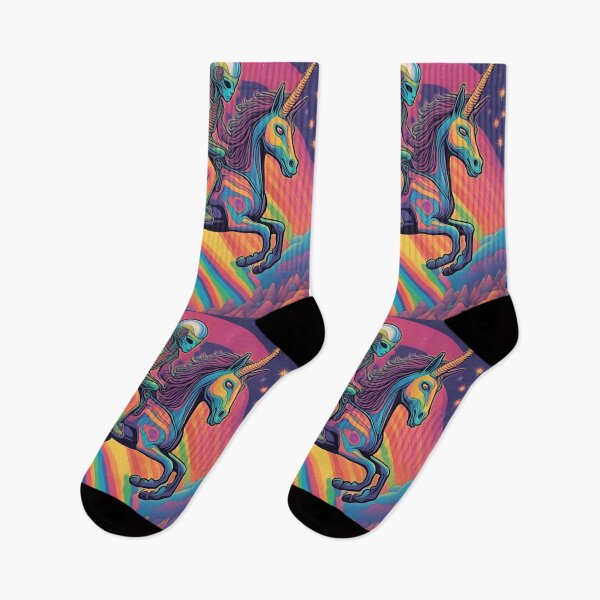 Item preview, Psychedelic Alien Riding a Unicorn designed and sold by IsntThatNiche.