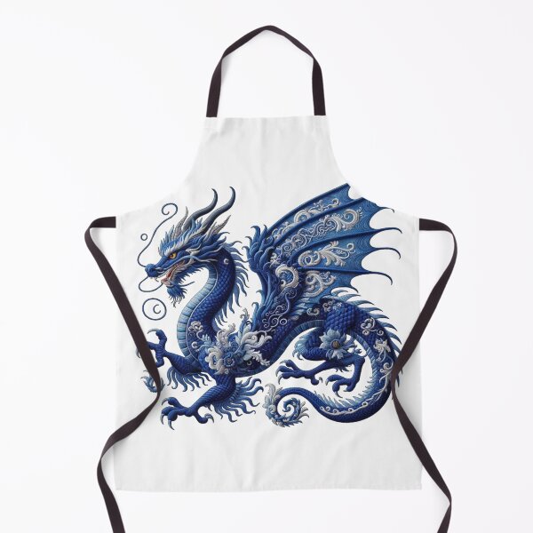 Item preview, Beautiful Embroidered Blue Dragon with White Arabesque Detail designed and sold by kylmllr101684.