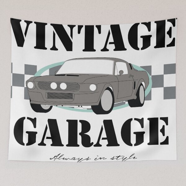 Item preview, Vintage Garage Ford Mustang Shelby GT 500 (67) designed and sold by JLouxDesigns.