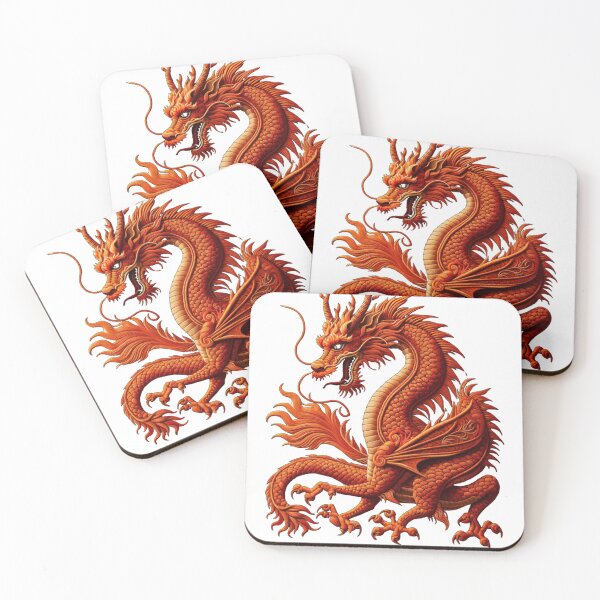 Item preview, Embroidered Orange European Chinese Dragon Beast designed and sold by kylmllr101684.