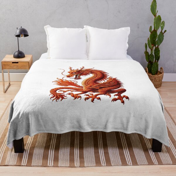 Item preview, Embroidered Orange European Chinese Dragon Beast designed and sold by kylmllr101684.