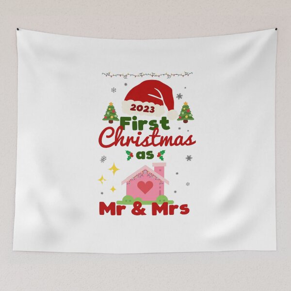 Item preview, Married 2023 First Christmas as Mr and Mrs designed and sold by 4TeeToo.
