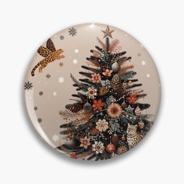 Item preview, Leopard Print Christmas Tree Pattern Bengal Cat Canvas Wall Art Pattern Feathers Flowers Eclectic Exotic designed and sold by CoffeeIsATrip.
