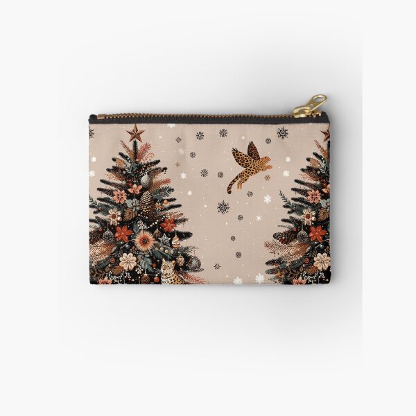 Item preview, Leopard Print Christmas Tree Pattern Bengal Cat Canvas Wall Art Pattern Feathers Flowers Eclectic Exotic designed and sold by CoffeeIsATrip.