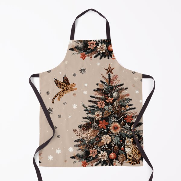 Item preview, Leopard Print Christmas Tree Pattern Bengal Cat Canvas Wall Art Pattern Feathers Flowers Eclectic Exotic designed and sold by CoffeeIsATrip.