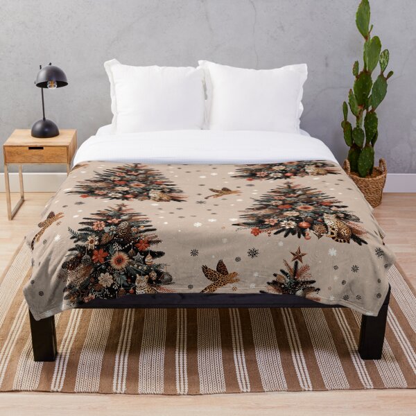 Item preview, Leopard Print Christmas Tree Pattern Bengal Cat Canvas Wall Art Pattern Feathers Flowers Eclectic Exotic designed and sold by CoffeeIsATrip.