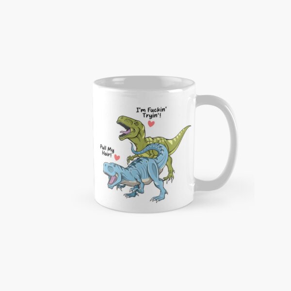 Item preview, Funny Dinosaur Pull My Hair Dino I'm Fucking Trying Valentine's Day designed and sold by StickyBook.