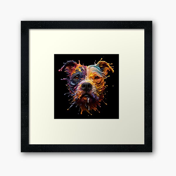 Item preview, XL Bully/ Staffy Paint Splat Portrait  designed and sold by fatbanana.