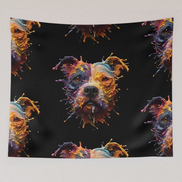 Item preview, XL Bully/ Staffy Paint Splat Portrait  designed and sold by fatbanana.