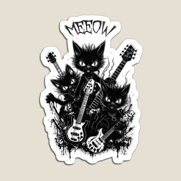 Item preview, Gatitos de la oscuridad, ilustración de Cat Metal Band designed and sold by TeeHarbor.