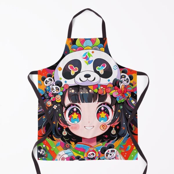 Item preview, Kawaii Colorful Vibrant Panda Anime Girl designed and sold by bubblegoth.