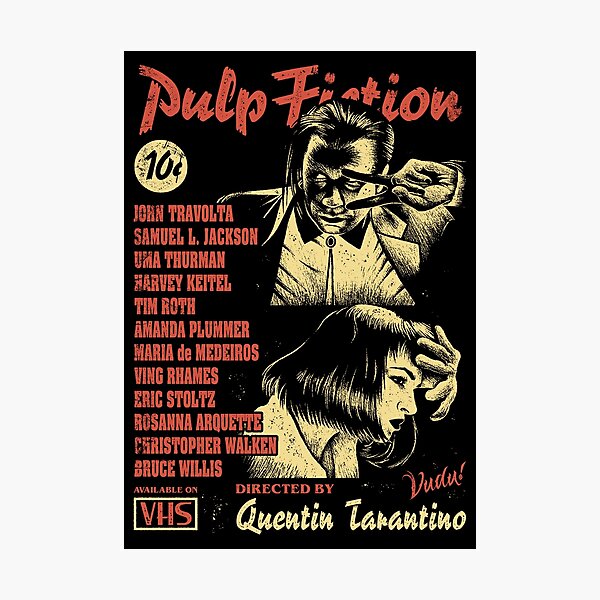  Pulp Fiction Movie Poster - Quentin Tarantino John Travolta  Samuel Jackson Uma Thurman Tim Roth Bruce Willis Mia Wallace Canvas  Painting Poster And Print Wall Art Picture For Living Room Decor (