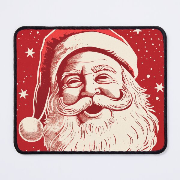 Item preview, Vintage Classic Santa Claus Red Linocut Face designed and sold by CoffeeAfterDark.
