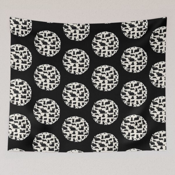 Item preview, cat zoning out- Black cat meme pattern paper art designed and sold by Swagmode.