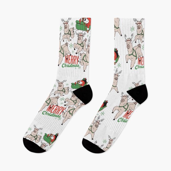 Item preview, Sloth Santa Gift Sloth Dressed As Santa in His Sleigh Pulled By Llamas for Animal Lovers designed and sold by DrawHandArt.
