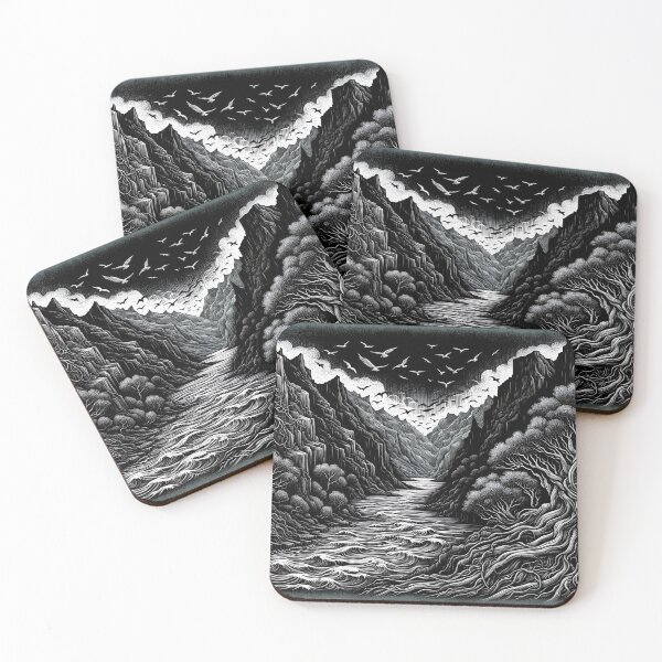 Item preview, Fearful River: Mountains in Oceanic Chaos designed and sold by ByDigitalDream.