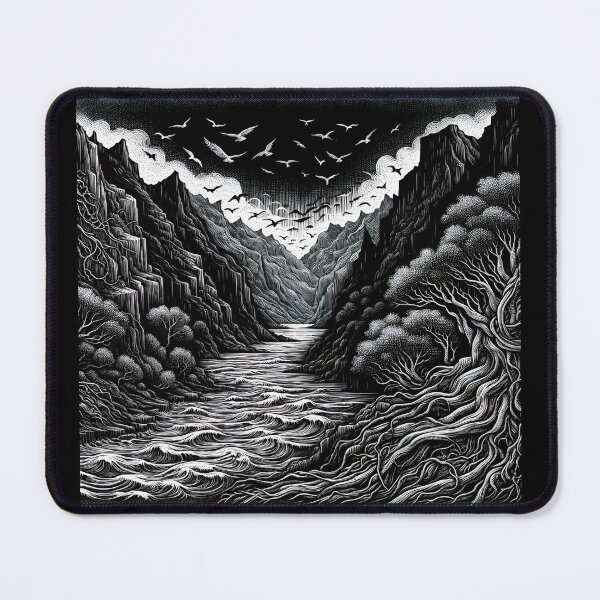 Item preview, Fearful River: Mountains in Oceanic Chaos designed and sold by ByDigitalDream.