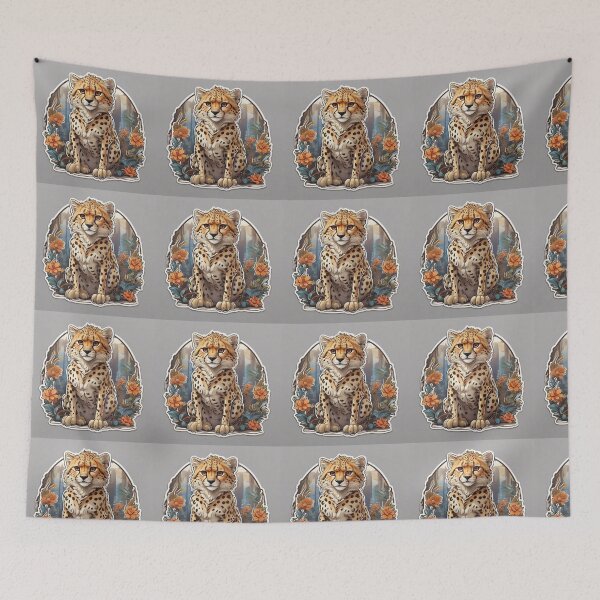 Item preview, The cute leopard among the roses designed and sold by abdelaziz0.