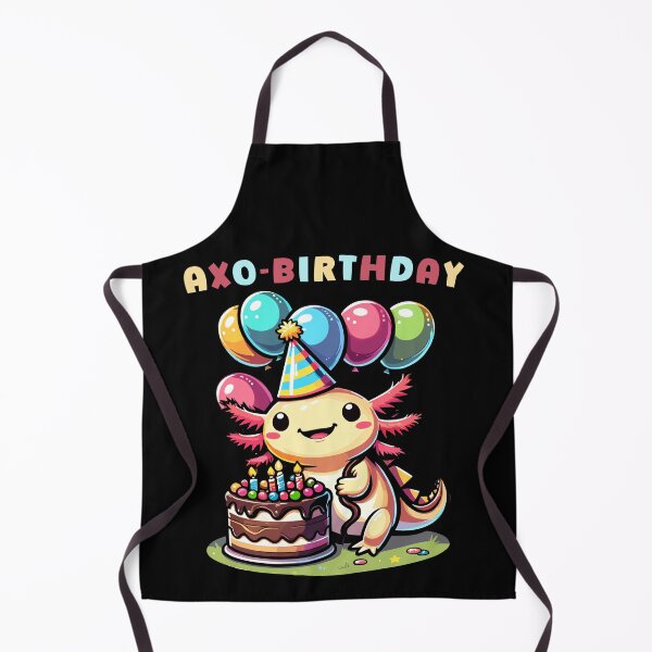 Item preview, Axolotl birthday party with ballons And cake - Cute Kawaii mexican walking fish birthday celebration pun designed and sold by ColorAlotl.