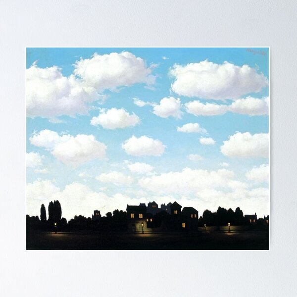 Item preview, the empire if light by René Magritte paintings, Rene magritte Poster, rene magritte Vintage Art, rene magritte  Abstract Poster designed and sold by Amy-Hamilton.