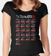 Calendar F1 2018 circuits sport Women's Fitted Scoop T-Shirt