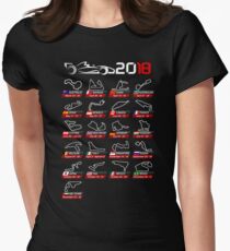 Calendar F1 2018 circuits sport Women's Fitted T-Shirt